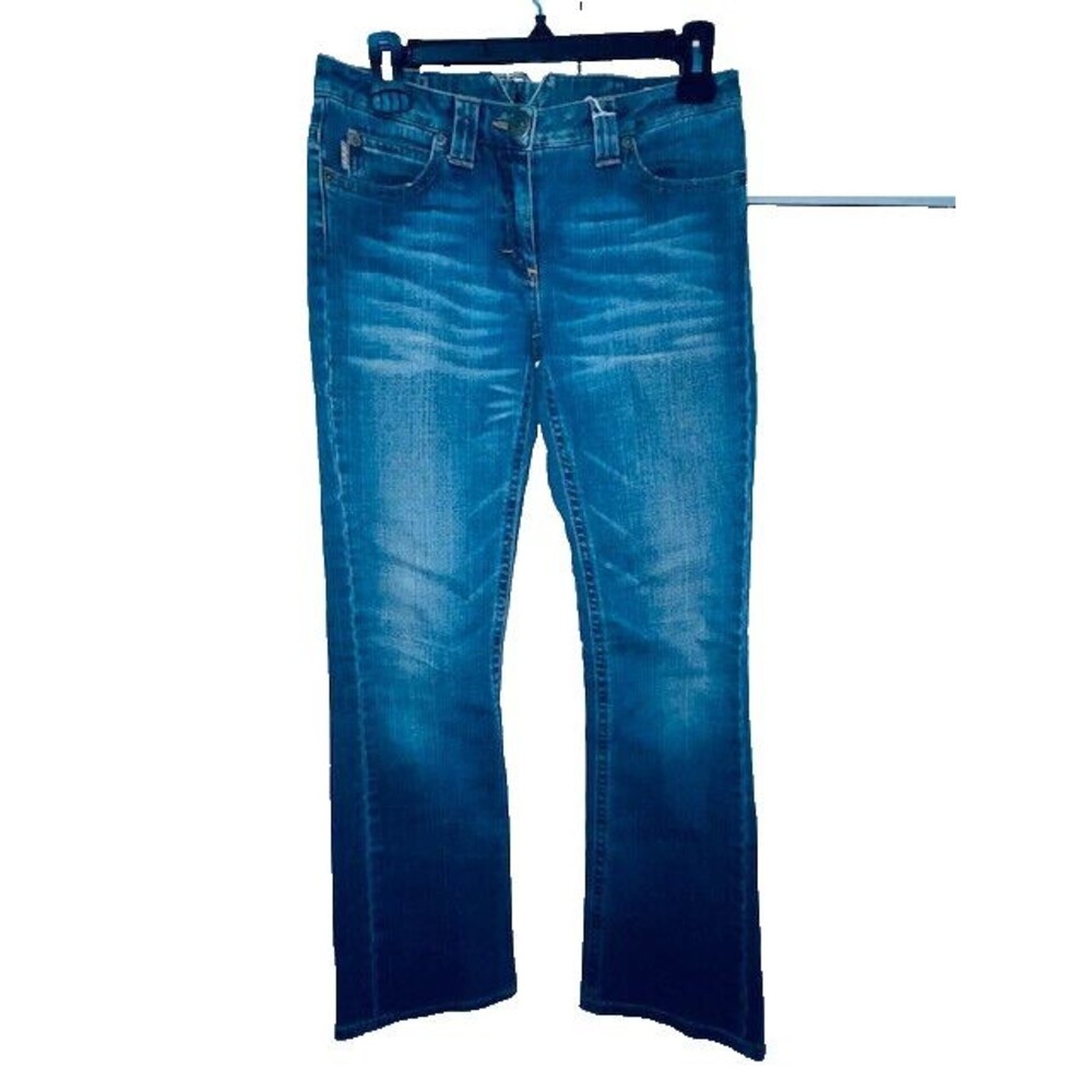 Vintage Burberry London Women’s Bootcut Blue Jeans Buckle Back Sz 4 Fits 28x32